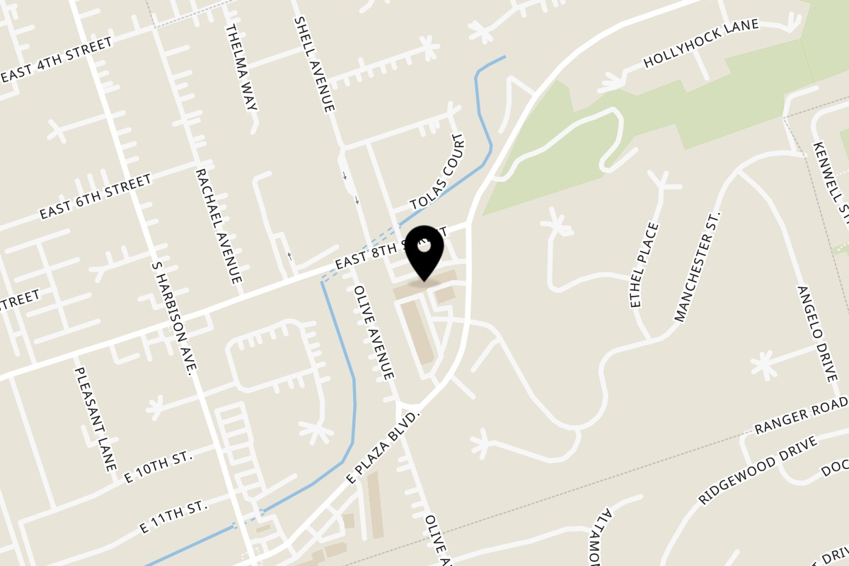 Map showing the location of Kujo Eats on 3400 E 8th St in National City