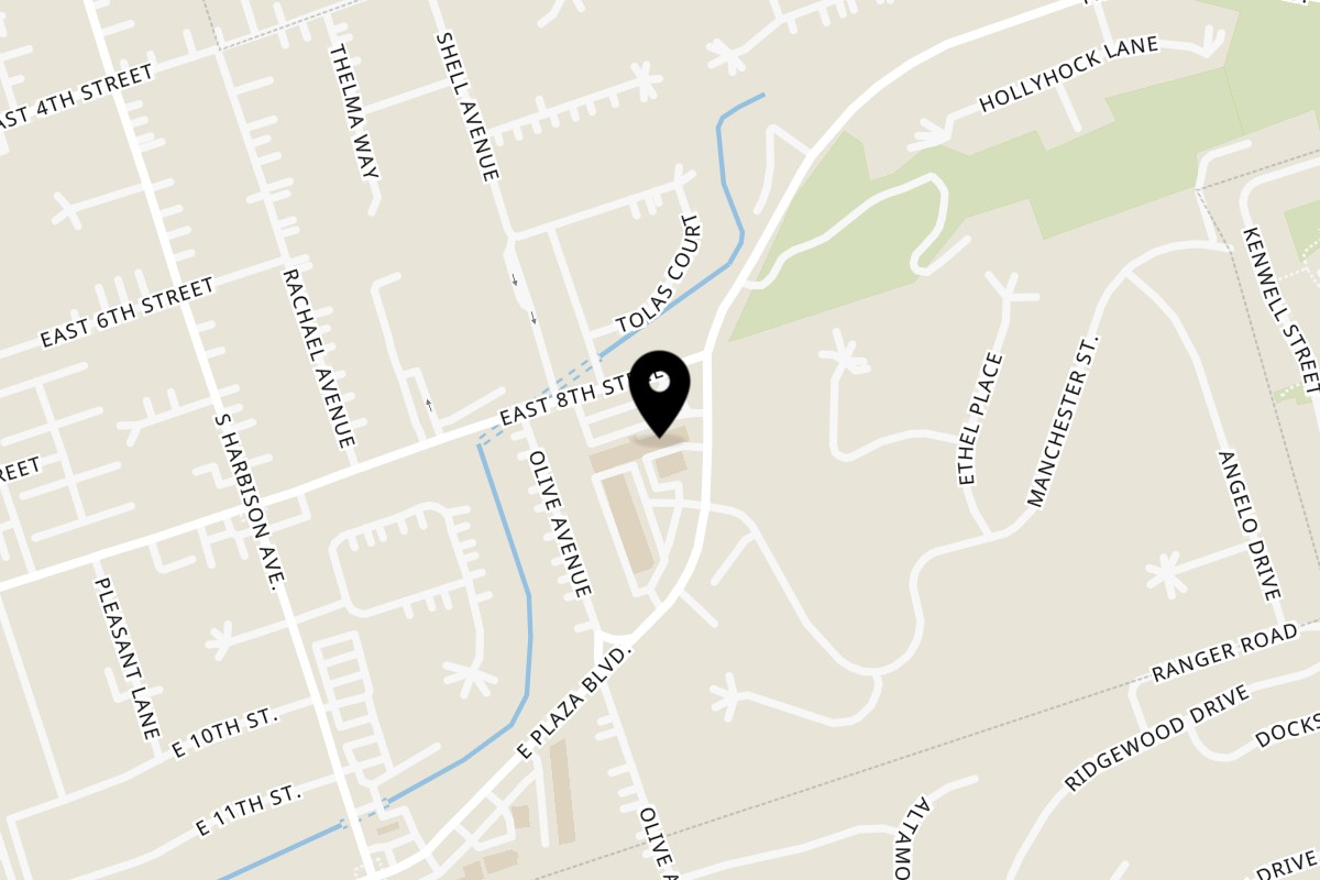Map showing the location of Kujo Eats on 3400 E 8th St Suite 115 -117 in National City